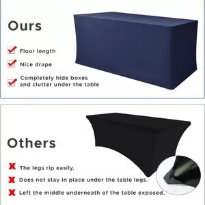 Nasitos FittedTable Covers WHITE - Stretch Spandex - 30 x 72 inches NEW (4)